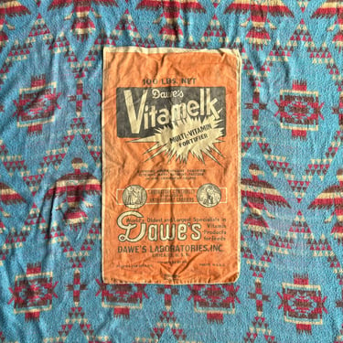 Vintage Dawes Laboratories Vitamelk Seedsack Chicago Decor 