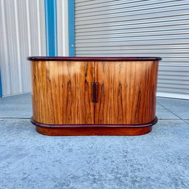 1960s Danish Modern Rosewood Tambour Sideboard Styled After Dyrlund 