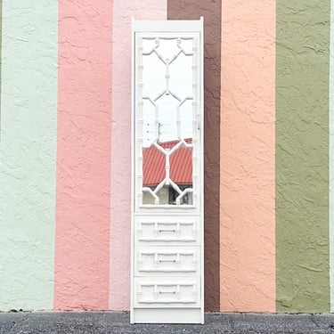 Palm Beach Faux Bamboo Mirrored Cabinet