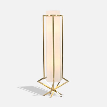 Mid-Century Modern Sculpted Brass Floor Lamp