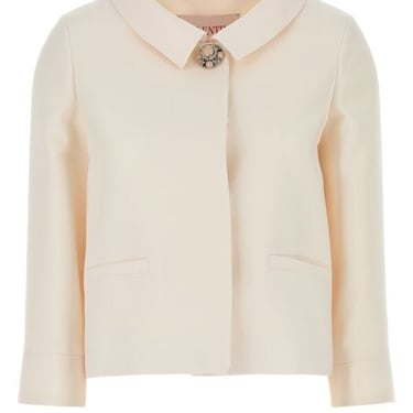 Valentino Garavani Women Ivory Crepe Blazer