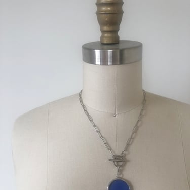 Blue Interchangeable Pendant Necklace | Glass Necklace | Stained Glass Pendant | Stained Glass Necklace | Interchangeable Pendants 