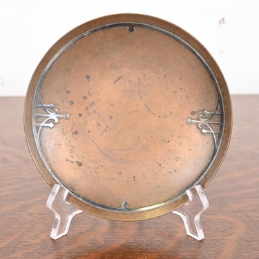 Heintz Arts &#038; Crafts Sterling Silver on Bronze Dish or Catchall