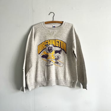 Vintage 80s 90s University of Washington Huskies Sweatshirt Russell Lightly distressed nicely worn size L 