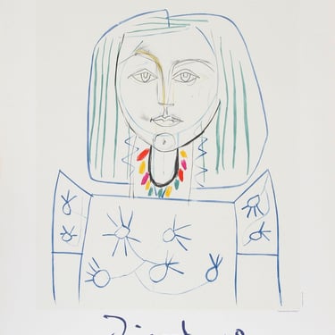 Pablo Picasso, Portrait de Femme au Collier, Lithograph 