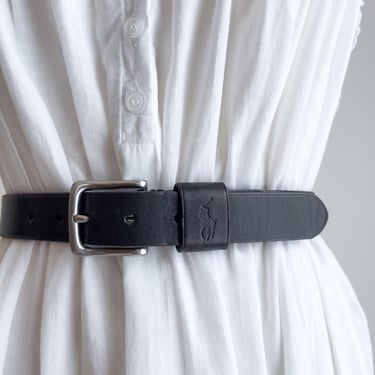 black leather belt 90s y2k vintage Ralph Lauren belt 