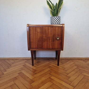 Vintage Wooden Nightstand / Mid Century Bedside Table / Cabinet / Bedroom Furniture / Made in Italy / 1970s 