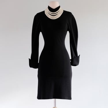 Vintage 1980's Sculptural Wool Knit Jersey Dress by Claude Montana / SM