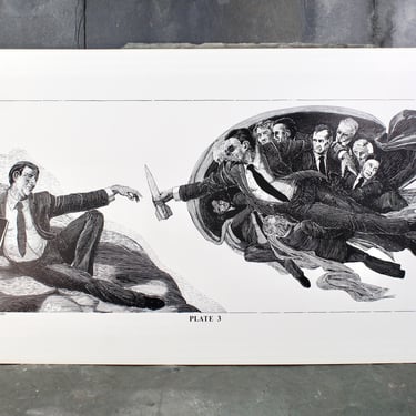 For RONALD REAGAN Fans! 1984 Sistine Chapel by Christopher Bing, 1985, Plate 3 of 6 Portfolio - 1984 Political Art 