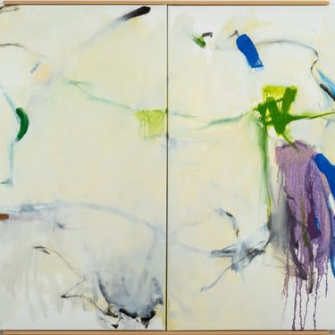 Robert O'Meara Abstract Composition Diptych Oil