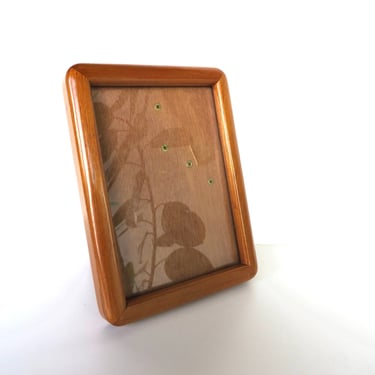 Vintage Teak 5 x 7 Danish Modern Picture Frame With Rounded Corners From Thailand. 