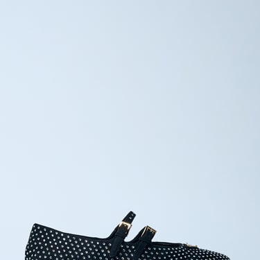 Prada Women Crystal-Embellished Suede Ballerina Flats