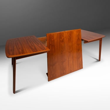 Rare Mid-Century Scandinavian Modern Expansion Dining Table w/ Stow-in-Table Leaves in Teak by Westnofa, Norway, c. 1970s 