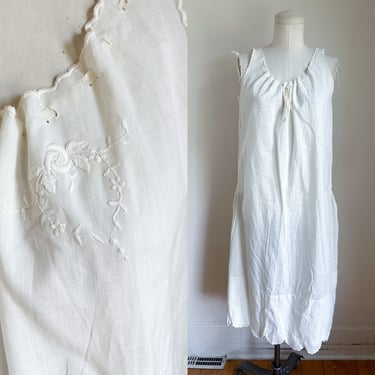 Vintage 1920s Nightgown / Full Slip Dress // XL 