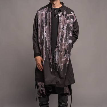 Hand Painted Tie Waist Suzu Long Blouse