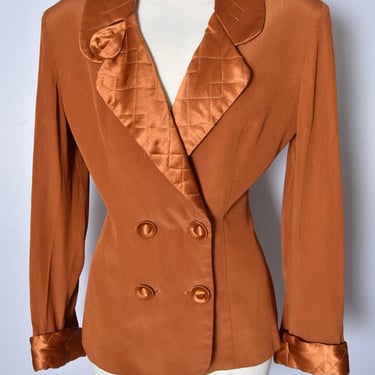 80's SUE WONG Blazer Jacket Vintage Designer Suit, Size 8 Medium Shoulder Pads Double Breasted RARE 1980's usa 