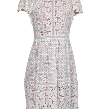 Rebecca Taylor - Ivory Lace Dress w/ Beige Lining Sz 4