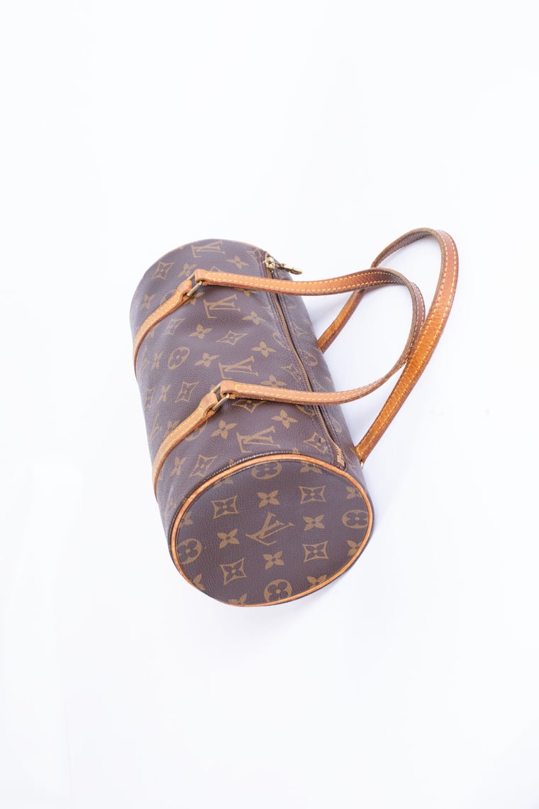 Louis Vuitton Black Satin Mini Monogram Papillon Barrel Bag For