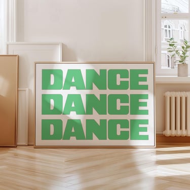 Dance Dance Dance Poster Print, Supergraphic typography, Retro Dance Poster, Horizontal Large Poster Print, Trendy, Minimalistic Posters 