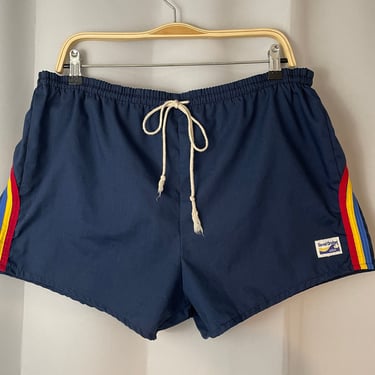 Vintage Rainbow Swim Trunks Shorts Mens 70s vintage Sandbridge L 