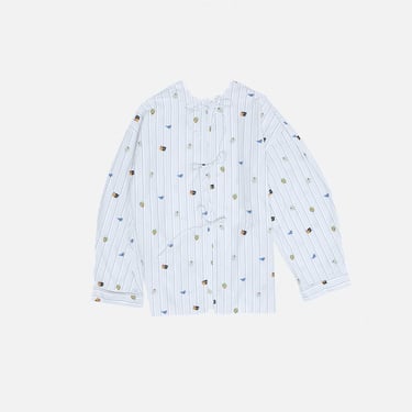 White Reverse Closure Oversized Shirt