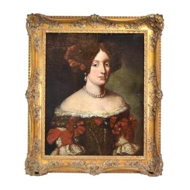 17th Century Oil Painting Portrait of Princess Giulia Colonna di Gallicano 
