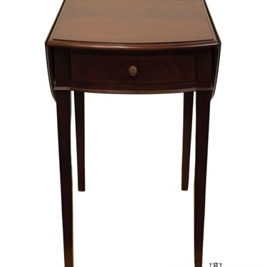 HIGH END VINTAGE Traditional Style Banded Flame Mahogany 38" Drop Leaf Accent End Table 