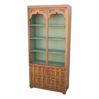 Moorish Spanish Revival Open Shelving Bookcase with Two-Door Cabinet 