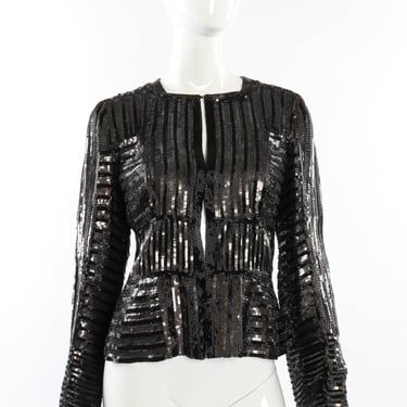 Sequin Beaded Striped Jacket
