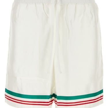 Casablanca Man White Silk Swimming Shorts