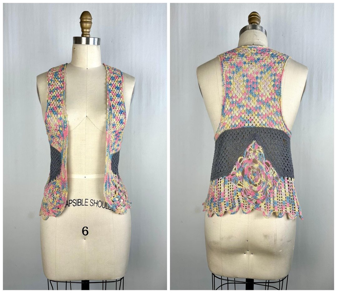 Vtg Towncraft Sweater Vest 1960s 1970s Knit Tan Khaki