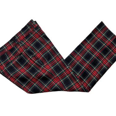 Vintage 1970s PENDLETON Wool Flannel Trousers ~ 37 Waist ~ Pants ~ Ivy Style / Preppy / Trad ~ Tartan Plaid ~ 36 to 38 