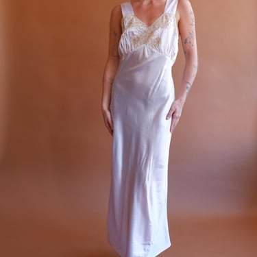 Vintage 40s Lavender rayon Bias Cut Slip Dress/ 1940s Pastel Dress/ Size Medium 