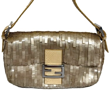 Fendi Bronze Sequin Baguette Bag