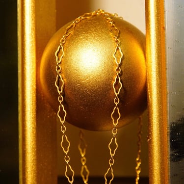 Vintage 14K Gold Filigree Chain, Art Deco, Fancy Yellow Gold Links, Elegant Gold Choker, 585 Accessories, 18” L 