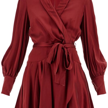 Zimmermann Silk Wrap Mini Dress With Nine Words Women