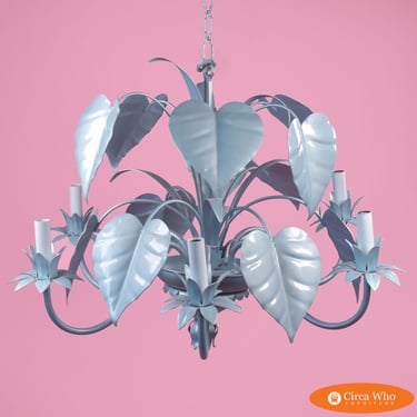 Icy Blue Palm Leaves Chandelier