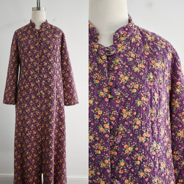 1940s/50s Purple Quilted Cotton Robe 