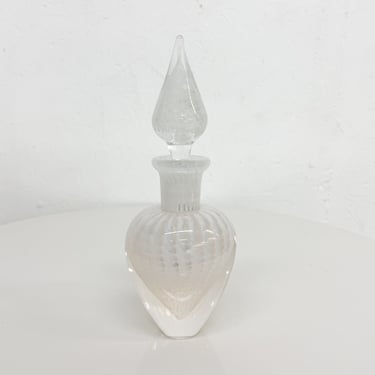 Lovely Murano Swirled White Art Glass Perfume Bottle with Stopper Italy 