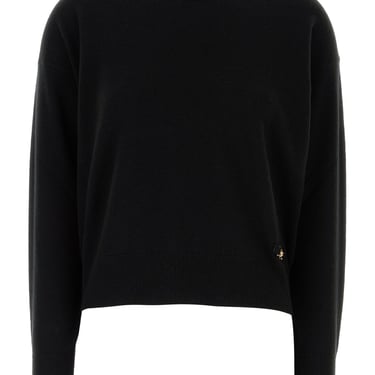Versace Women Black Stretch Wool Blend Sweater