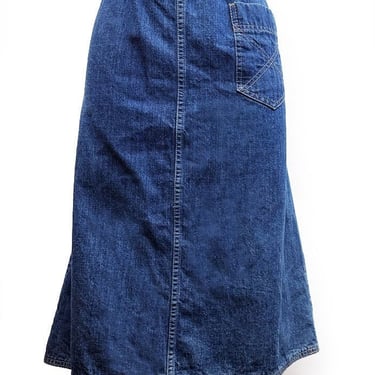 Vintage CHRISTIAN DIOR Monogram Trotter Oblique Logo Blue Denim Skirt, Moonstone Vintage