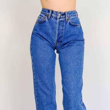 Vintage 90s Levis Medium Wash 501 High Waisted Jeans Unworn w/ Original Tags | Made in USA | Size 28x32 | 1990s Levis Unisex Denim Pants 