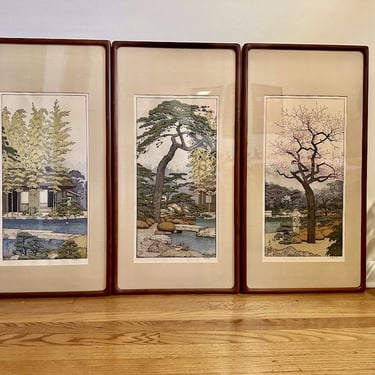 Toshi Yoshida Japanese Wood Block Prints -Triptych