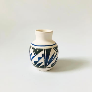 Carved Mexican Pottery Vase 