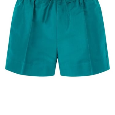 Valentino Garavani Women Teal Green Faille Shorts