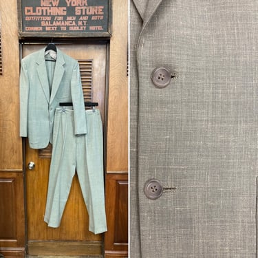 Vintage 1950’s Fleck Patch Pocket Rockabilly Two Piece Suit, Jacket, Sportcoat, Pleated Pants, Rockabilly, 1950s Suit, Patch Pocket, 