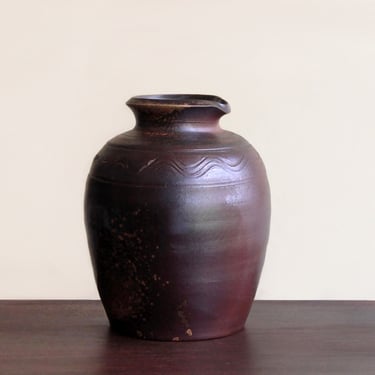 H21 cm / Vase by Daiji Tomioka | Japanese Bizen Pottery | Vintage Vase 