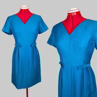 Vintage 1950s Candy Blue Sweetheart Party Cocktail Dress 