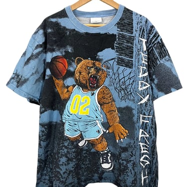 Vintage Teddy Fresh Basketball Print All Over T-Shirt 2XL Streetwear