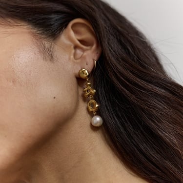 Agmes Diane Earrings, Gold Vermeil